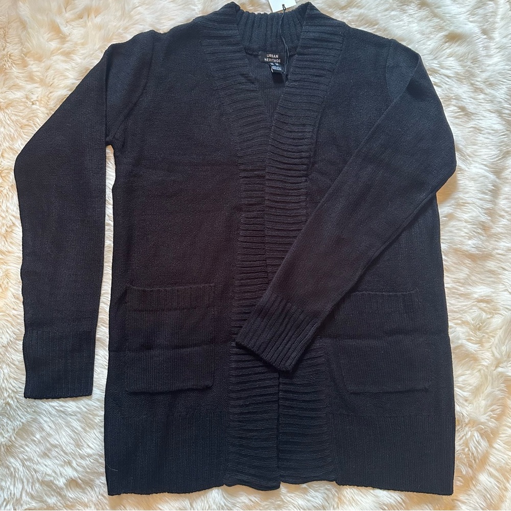 New Urban Heritage open front cardigan XL black
